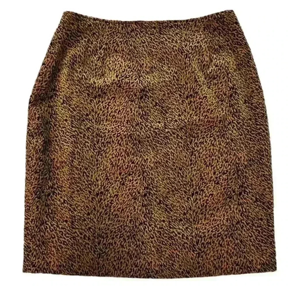 HARRIS/WALLACE Leopard Print Pencil Knee Length Skirt Size 8 - Picture 1 of 8